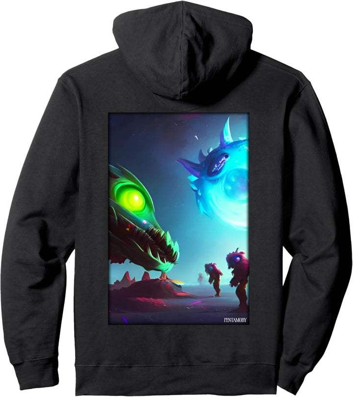 Alien Dragon Space Galaxy Universum Planet Pullover Hoodie