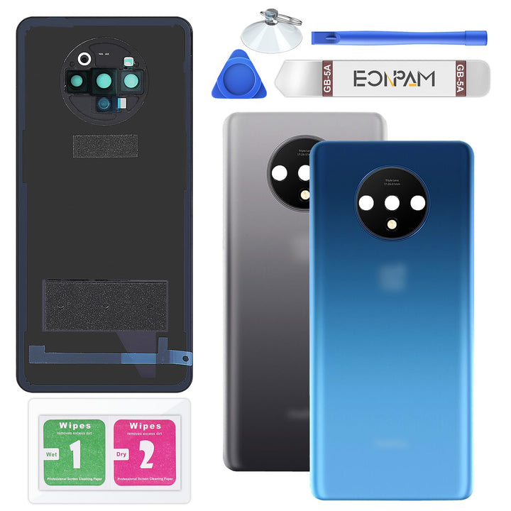 Eonpam Akkudeckel für OnePlus 7T Rückseite Glas Original Backcover Back Glas Ersatz Reparatur Set mi