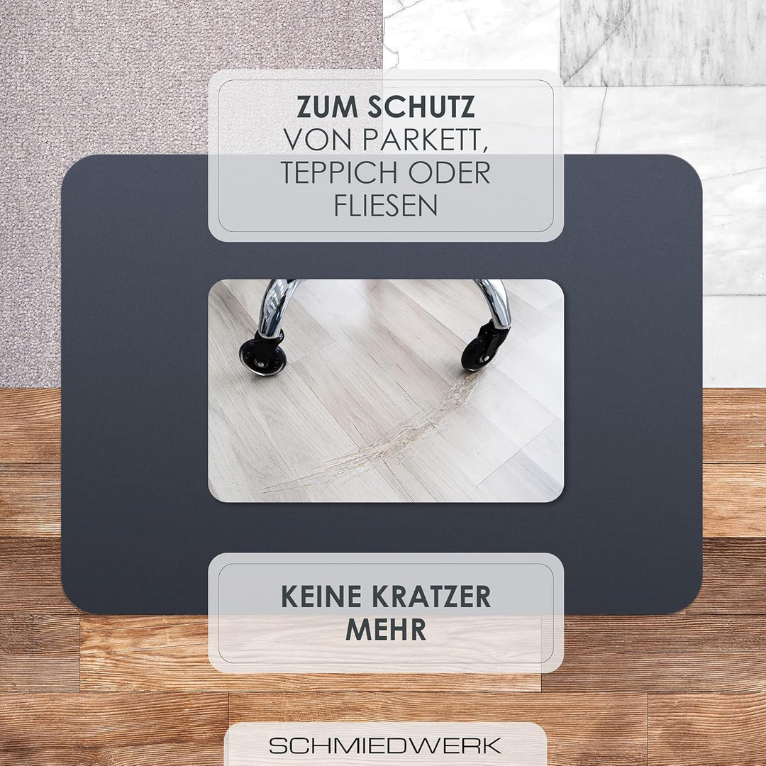 Bodenschutzmatte farbig | Bürostuhl Unterlage | Kratzfest | Made in Germany (Anthrazit, 120 x 145 cm