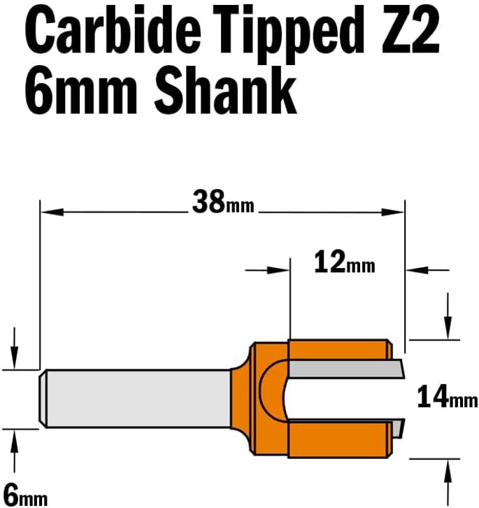 CMT ORANGE TOOLS 702.140.11 - HARTMETALL-BESCHLAGFRÄSER Z2 S=6 D=14X12X38