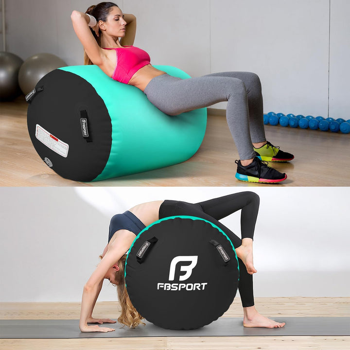 FBSPORT Aufblasbare Air Roll, 100/120cm Aufblasbare Luft Rollen, Yoga Gymnastik Zylinder, Gymnastikm