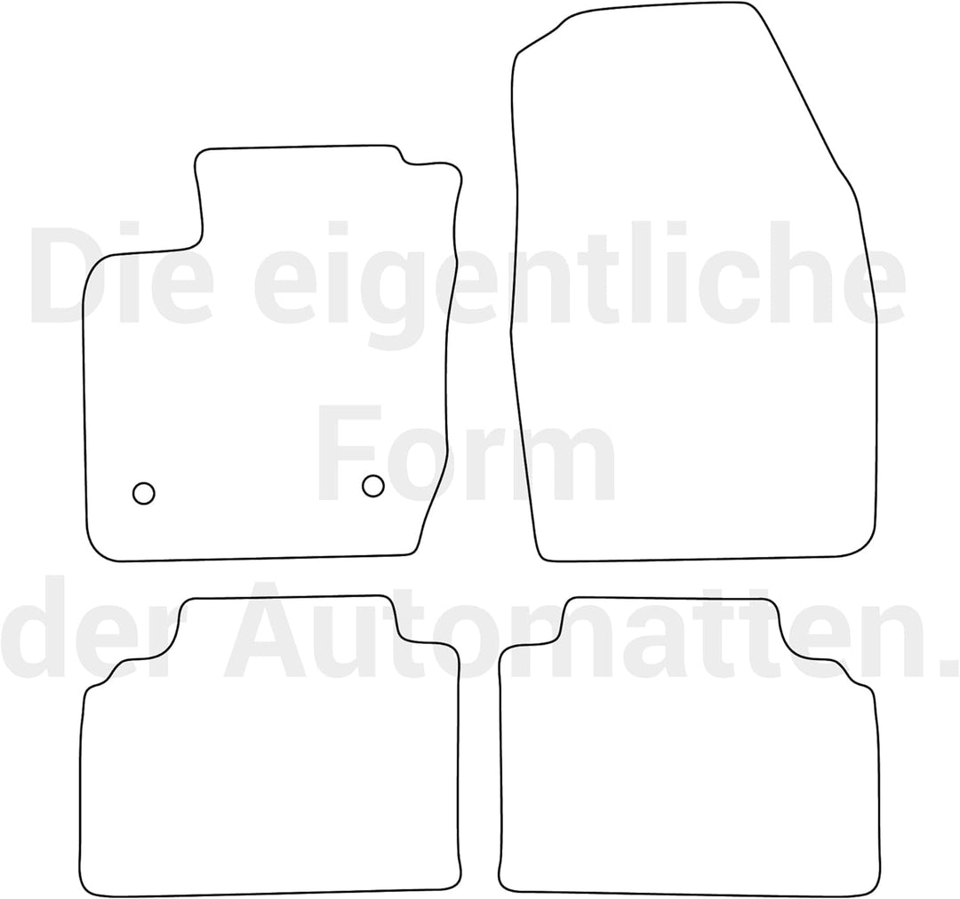 moto-MOLTICO Fussmatten Auto Velours Autoteppiche Schwarz Automatten Set 4-teilig passend für Ford C