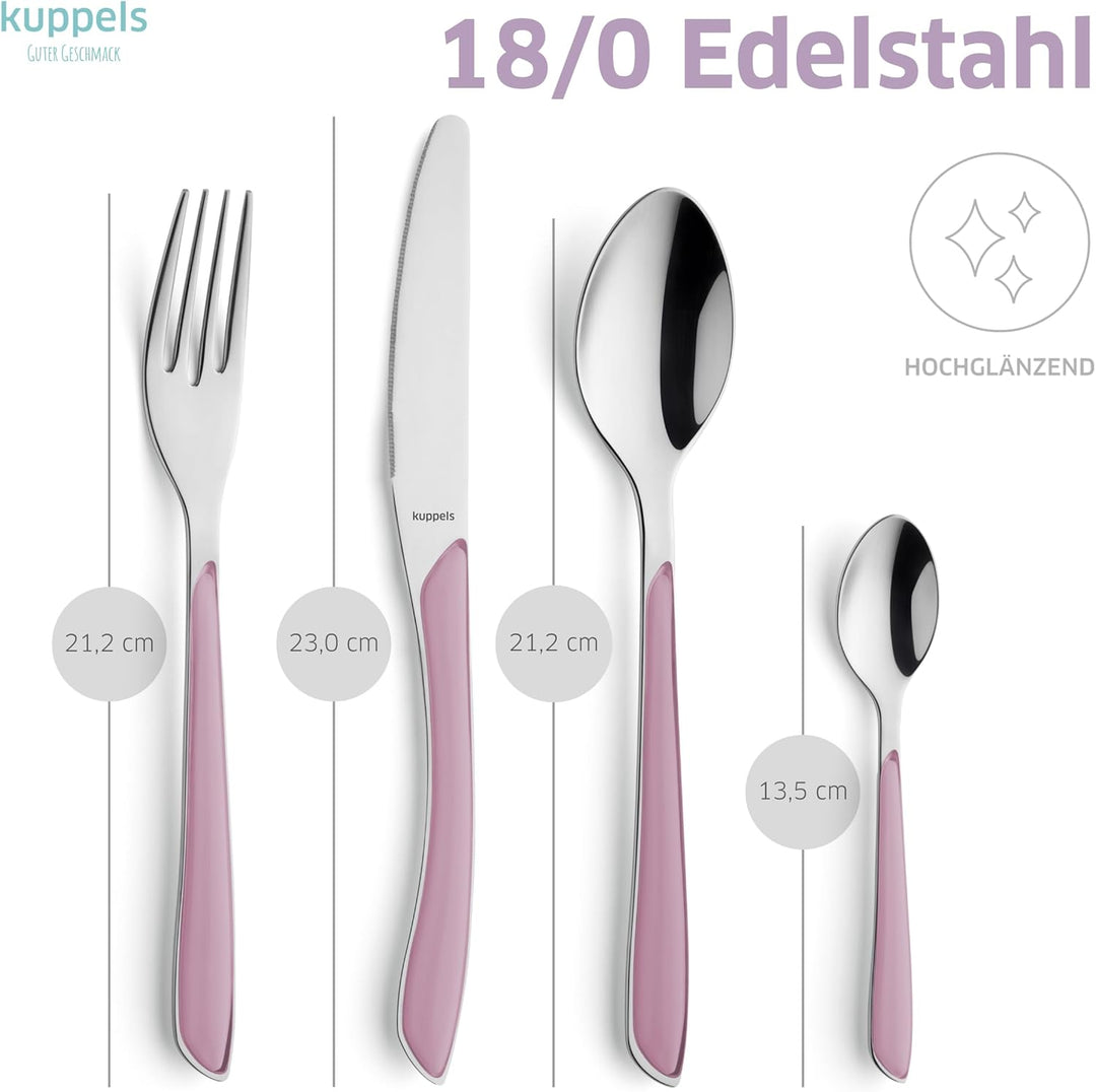 Kuppels Prisma Besteck Set für 6 Personen aus Edelstahl poliert | Besteckset 24-teilig | Hochwertige