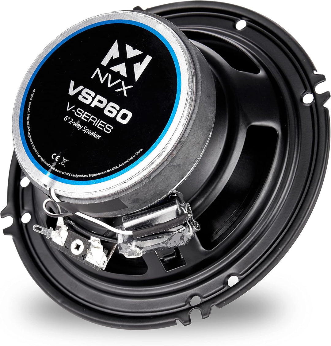 NVX® 2-Wege Koaxial Auto-Lautsprecher [V-Serie] mit Silk Dome Hochtöner, Set von 2 6 inch Coaxial, 6