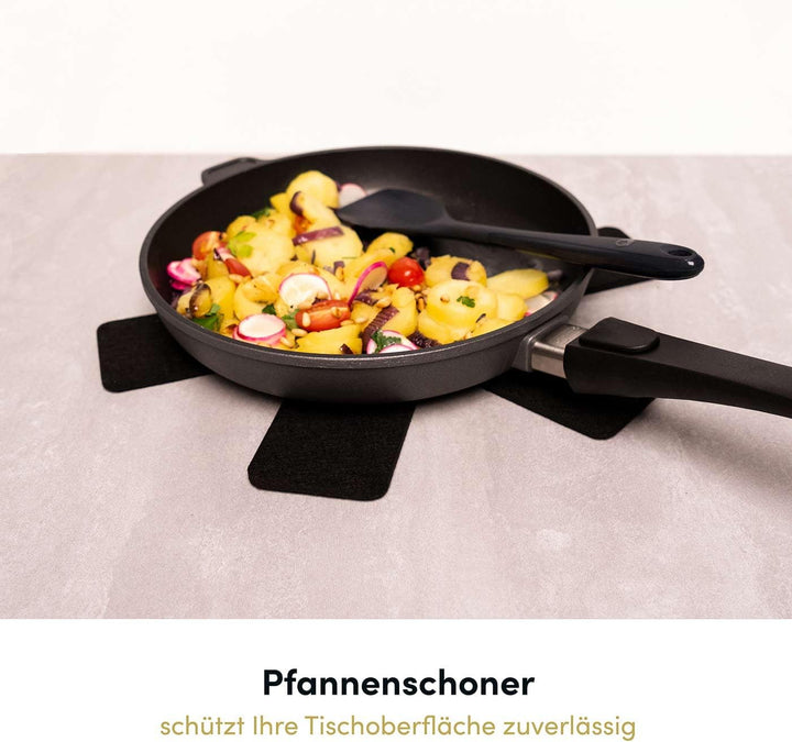 Hoffmann Kochgeschirr Pflegeset – 6 × Pfannenschoner 6 mm und 2 Mikrofasertücher für zuverlässigen K