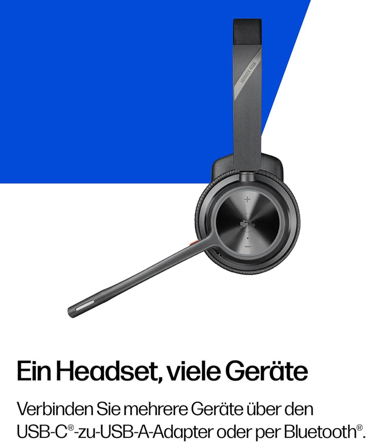 Poly Voyager 4310, schnurloses UC-Headset und Ladestation – Ein-Ohr-Bluetooth-Headset mit Noise Canc