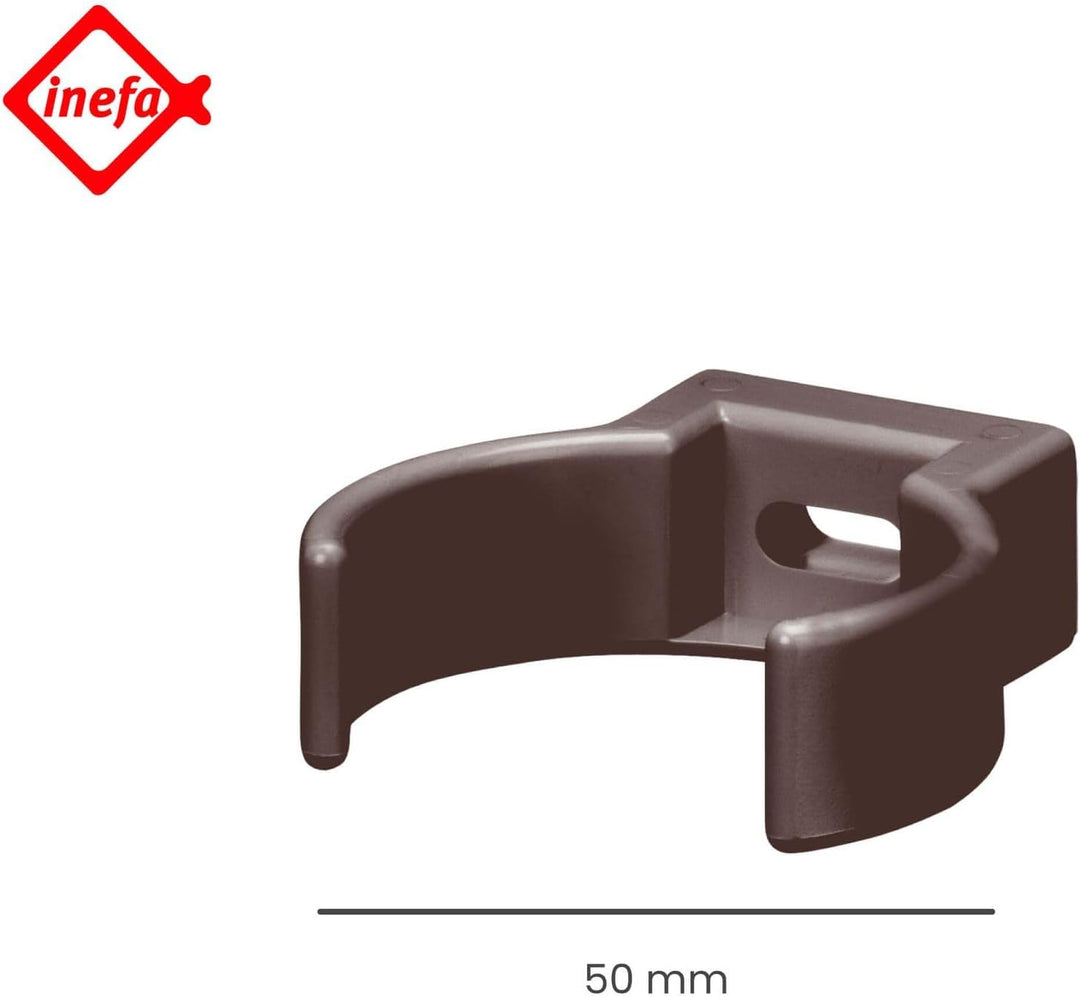 INEFA Rohrschelle Clip, PVC-U DN 50, 25 Stück Dunkelbraun Fallrohrschelle, Dachrinnenzubehör, einfac