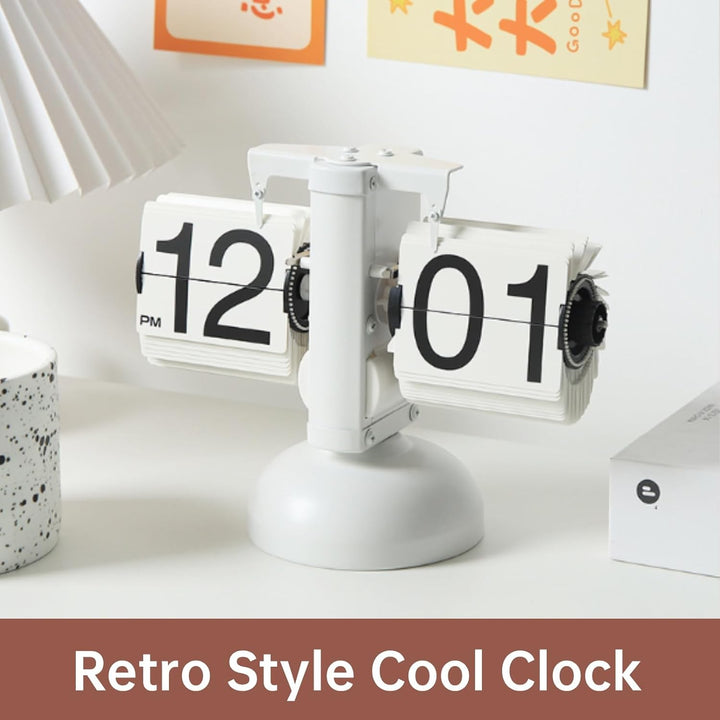 Cyrank Moderne Digitale Mechanische Retro-Klappuhr Mit Internem Zahnradbetrieb, Retro-Digital-Klappu