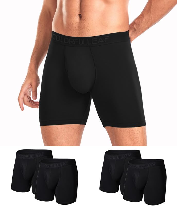 COLORFULLEAF Bambus Boxershorts Herren Langes Bein Superweich Unterhosen Männer Stretch Unterwäsche