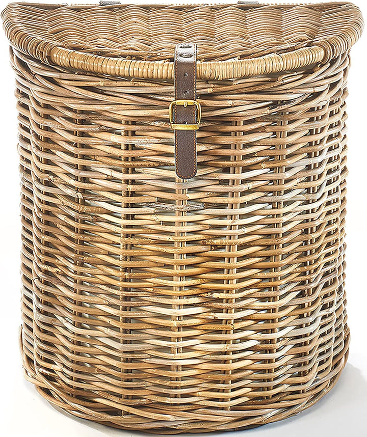 Kobolo Wäschebehälter Wäschetonne Wäschesammler - Rattan - grau - 51x32x55 cm