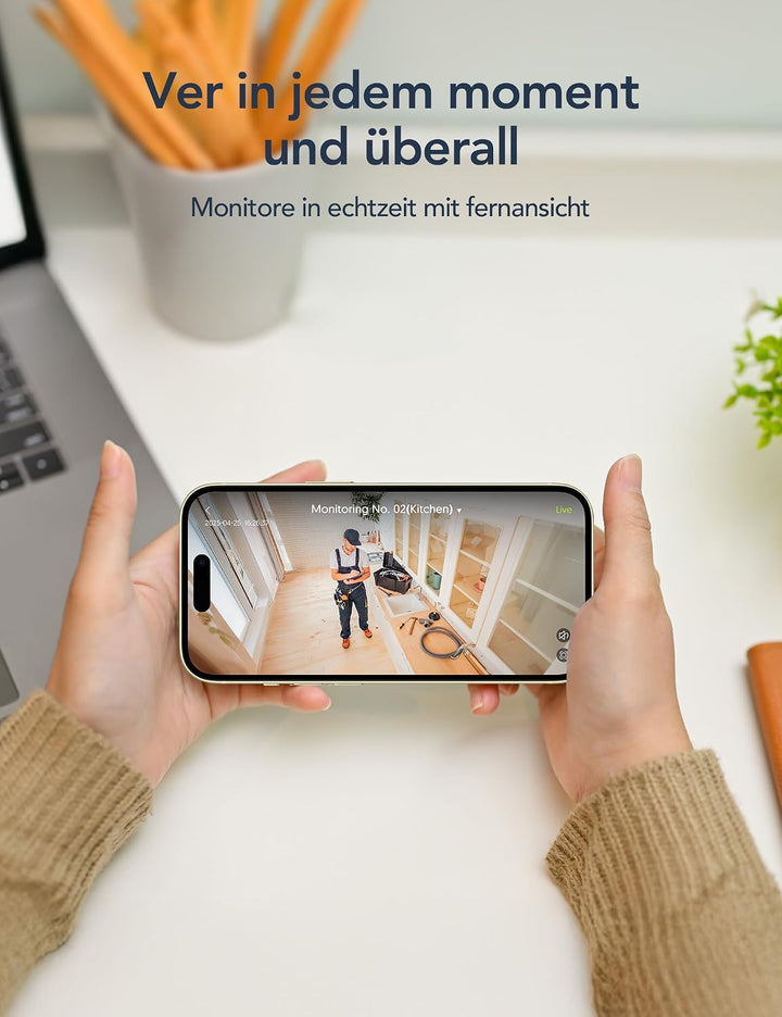 GNCC 4-Pack Überwachungskamera Innen, Haustierkamera mit App, 2.4Ghz WLAN
