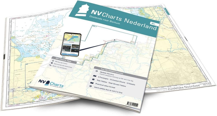 NV Atlas Nederland NL 1 mit App Lizenz - Seekarte Niederlande - Oosten naar Borkum