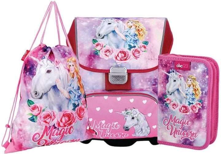 EINHORN SCHULRANZEN SET MÄDCHEN 1 KLASSE | SET 3 TEILIG FÜR GRUNDSCHULE | SUPER LEICHT | ERGONOMISCH