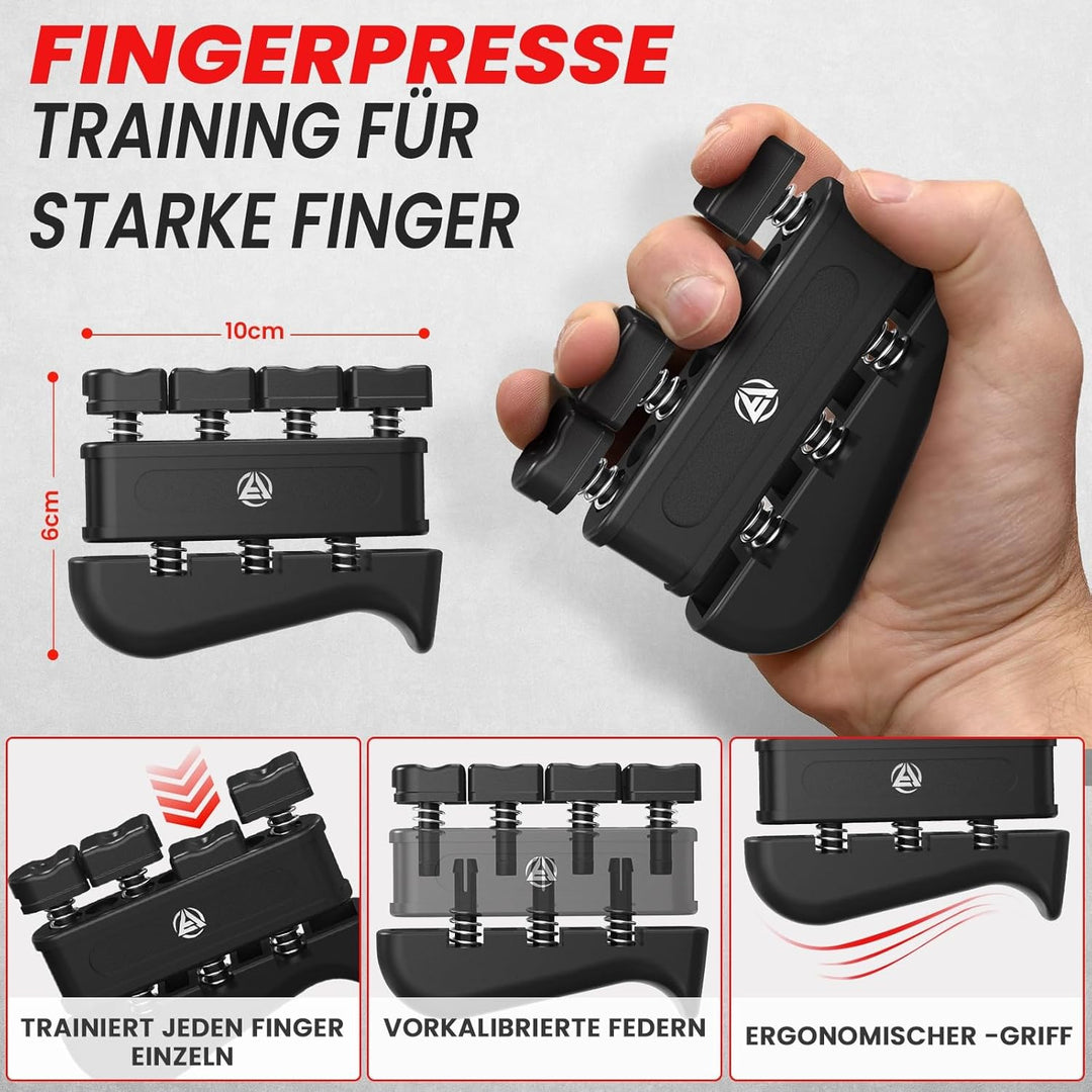 Handtrainer Fingertrainer, Verstellbares Griffkraft Trainer Set -5-Teilig- Unterarmtrainer, Fingerst