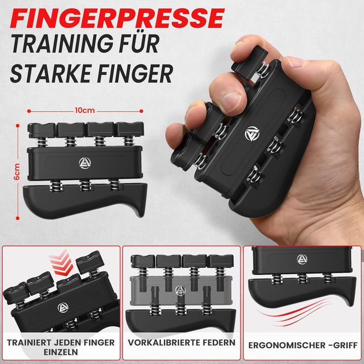 Handtrainer Fingertrainer, Verstellbares Griffkraft Trainer Set -5-Teilig- Unterarmtrainer, Fingerst