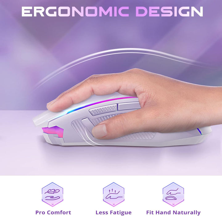 Redragon Gaming Maus Kabellose, RGB Wiederaufladbare Gaming-Maus mit 9 Macro Editing Programmierbare