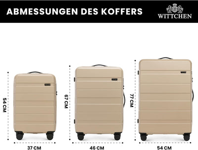 WITTCHEN COMODO Line Koffer Gepäck aus ABS Teleskopgriff TSA Schloss 4 Doppelräder Koffer-Set 3tlg.