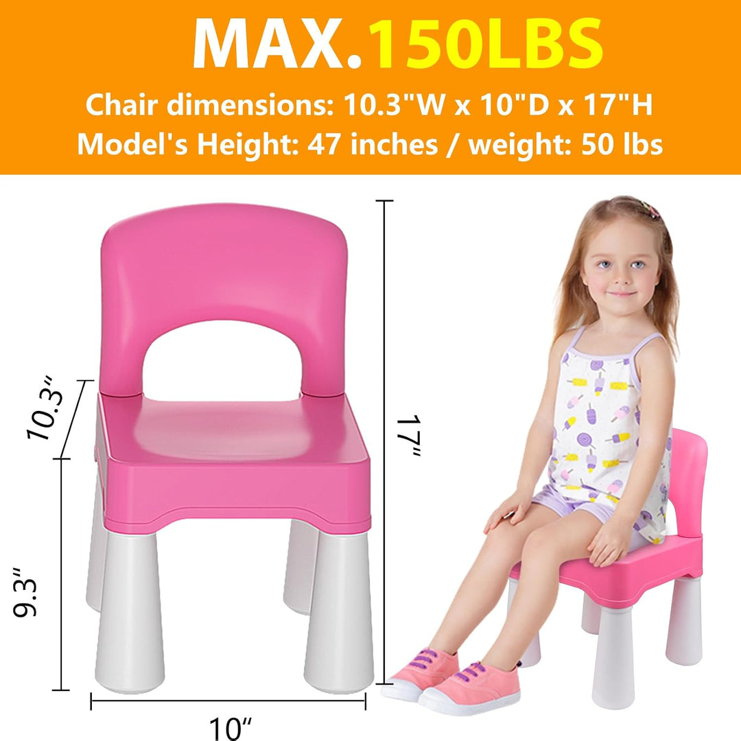 burgkidz Kinder-Schreibtischstuhl - Belastbar 100 kg, rutschfest, Rosa | Ergonomischer Rückenlehne,