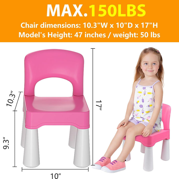 burgkidz Kinder-Schreibtischstuhl - Belastbar 100 kg, rutschfest, Rosa | Ergonomischer Rückenlehne,