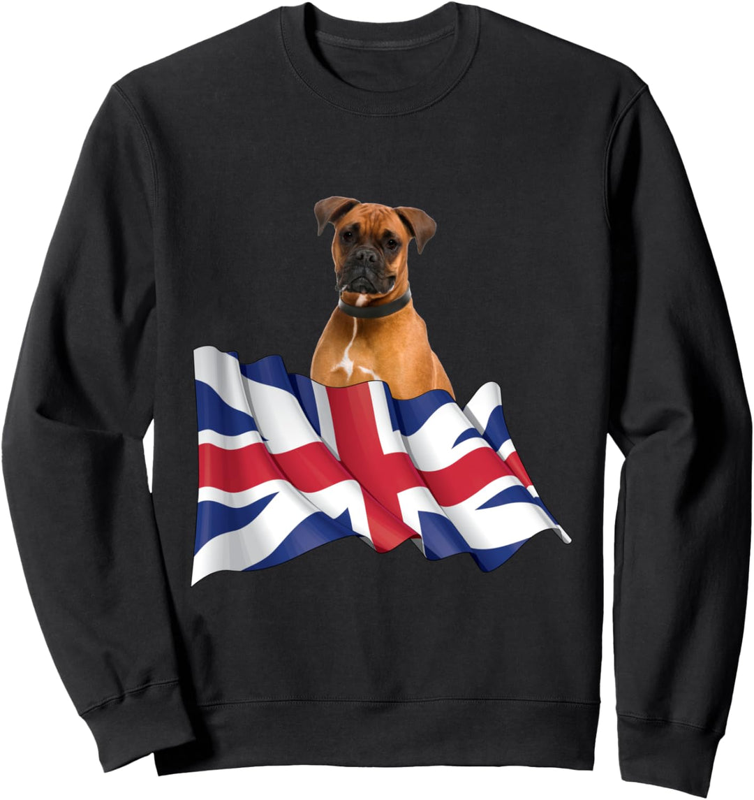 Union Jack Flag Dog Boxer Sweatshirt