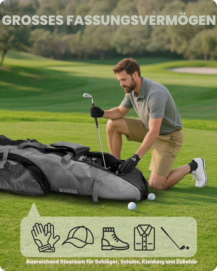 OutdoorMaster Gepolstert Golf Reisetasche mit Verstärkte Räder, 900D Heavy Duty Oxford Abriebfestigk