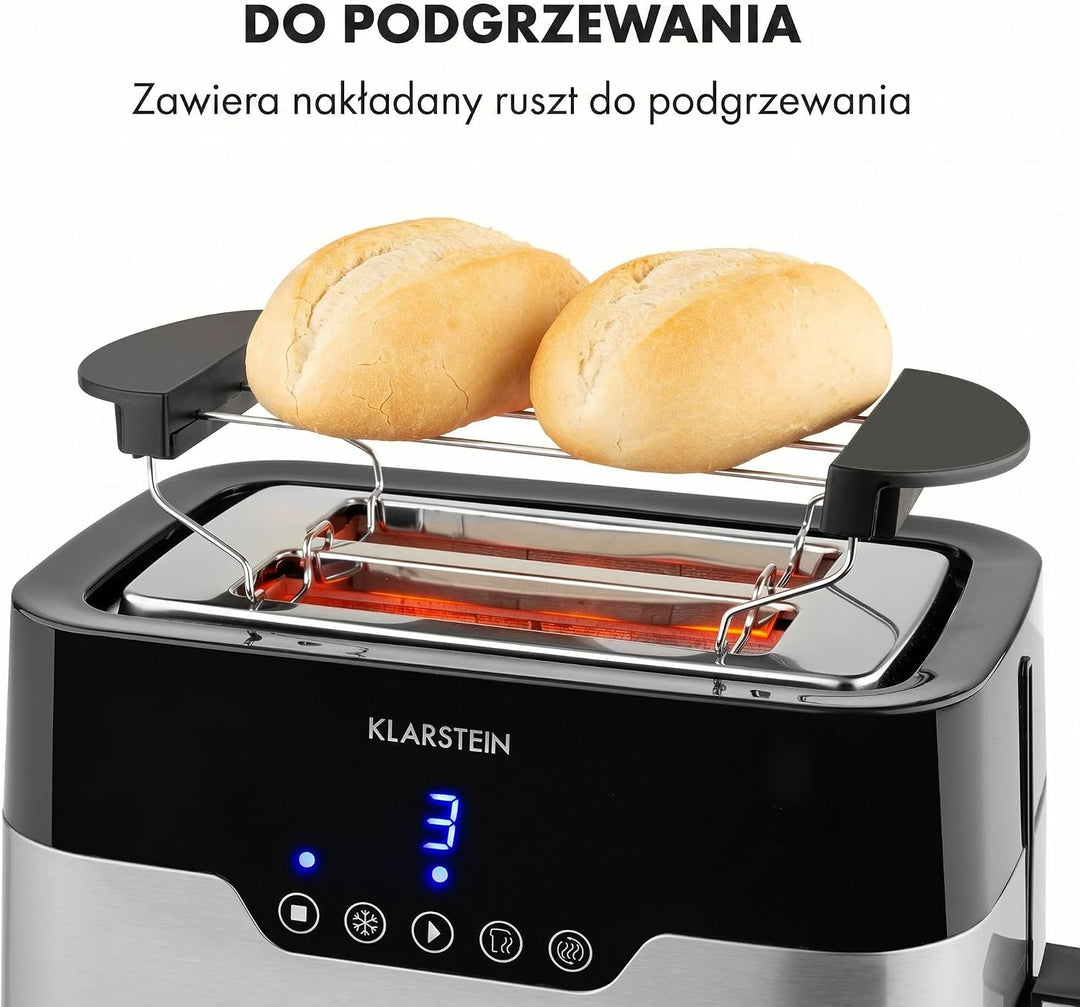 Klarstein Arabica Toaster - 920W, Touch-Bedienfeld, LED-Display, Auftau, Aufwärm- und Abbruchfunktio