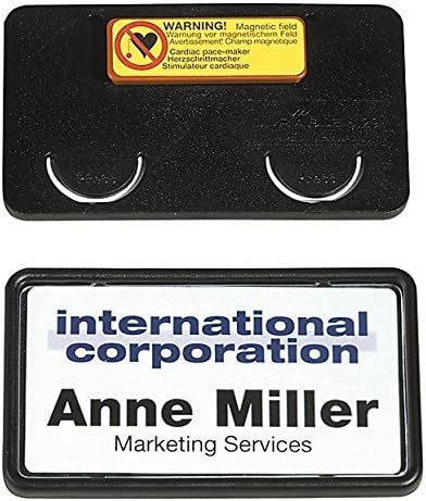 Durable Namensschild Clip-Card (mit Magnet, 40 x 75 mm) Packung à 25 Stück, schwarz, 812901 schwarz