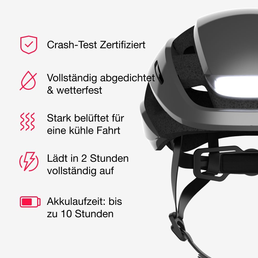 Lumos Ultra Smart-Helm | Fahrradhelm | Vorder- und Rücklicht (LED) | Blinker | Bremslichter | Blueto