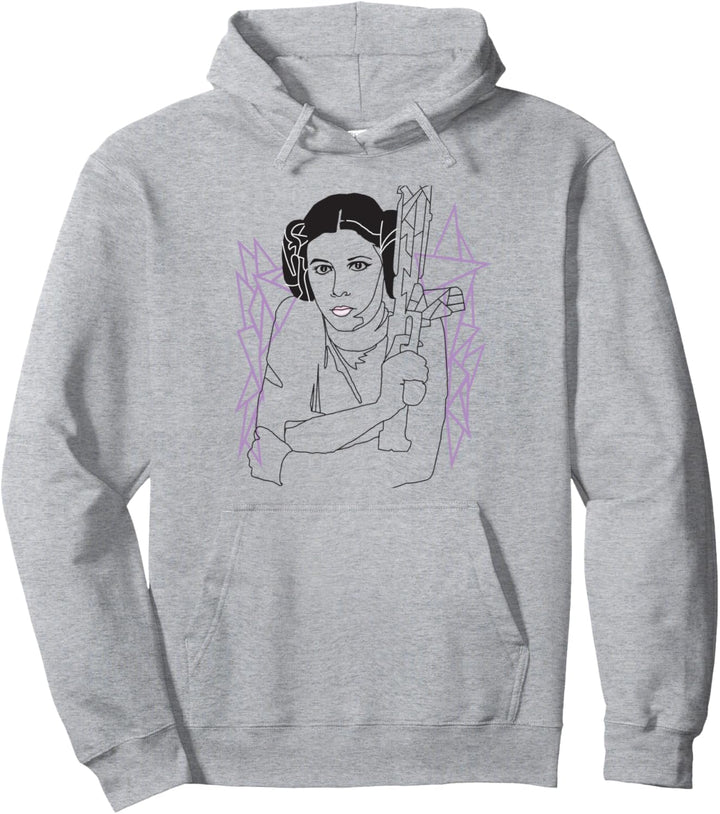 Star Wars Princess Leia Sketch Purple Force Pullover Hoodie