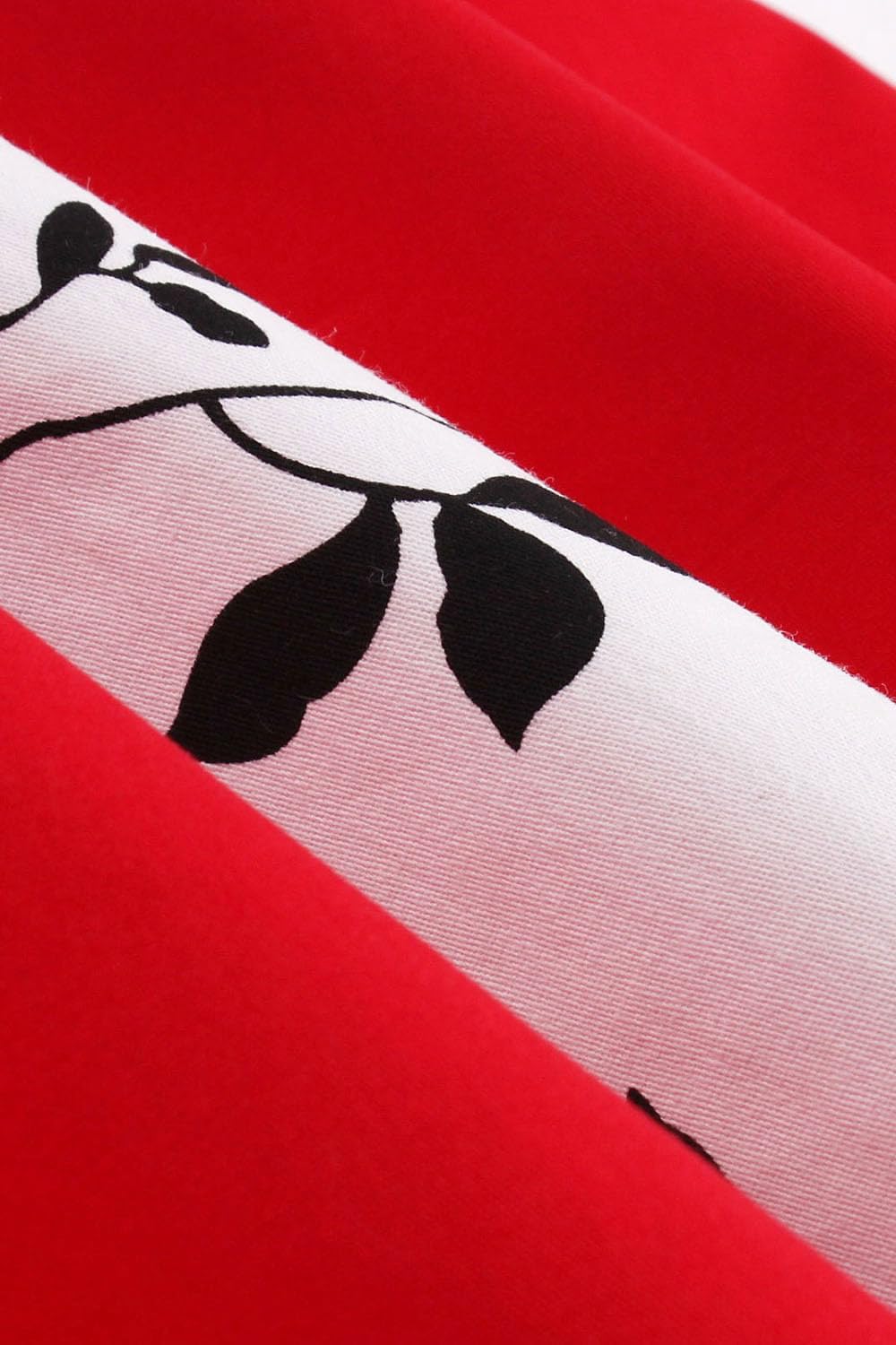 Axoe Damen 50er Jahre Kleider mit Gepunkte Rockabilly 3XL Rot-blumenmuster, 3XL Rot-blumenmuster