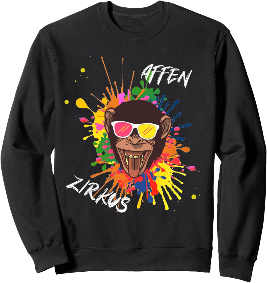 Lustiger Schimpanse mit Sonnenbrille Affen Zirkus Humor Fun Sweatshirt