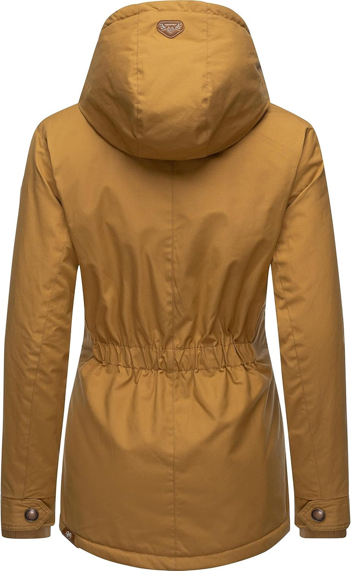 Ragwear Damen warme Winterjacke kurz mit Kapuze Monade XS-6XL XL Camel22, XL Camel22