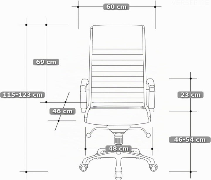 VERSEE Premium Chefsessel Montreal in Stoff Schwarz - Ergonomischer Bürostuhl für Büro und Home-Offi