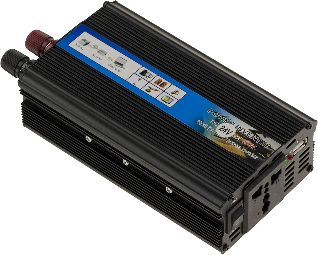 KALEA-INFORMATIQUE Spannungswandler 24V Eingang zu 220V Ausgang. Dauerleistung 500 WATTS, Spitzenlei