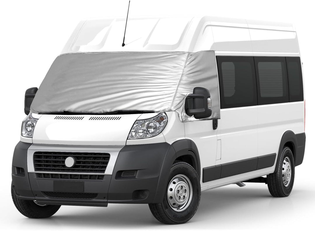 Externe Thermo Scheibenabdeckung passend für FIAT Ducato 2006-2024, Luxus Silber Wrap Windschutzsche