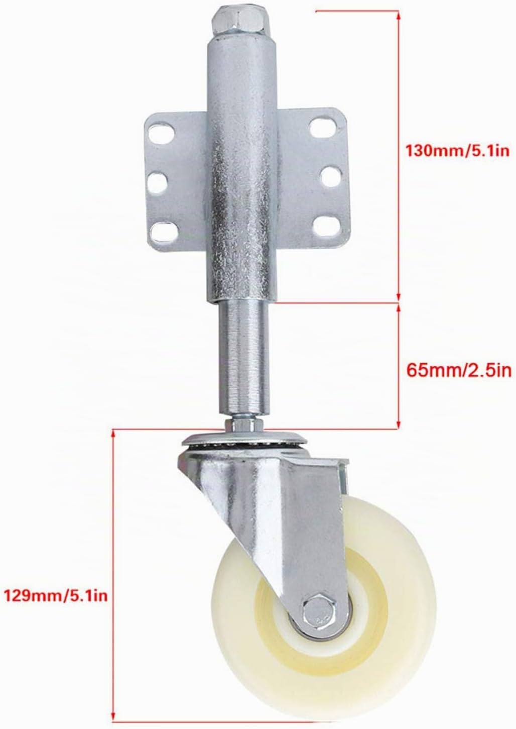 Federbelastete Torrollen Set, 4 Zoll Schwere Federbelastete Lenkrolle Nylon Tor Rad 440lbs Tragfähig