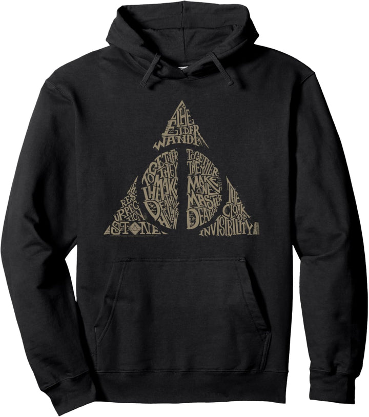 Harry Potter Deathly Hallows Typography Pullover Hoodie