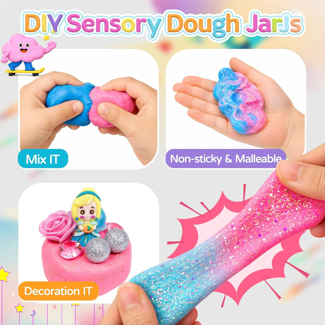 JOY SPOT! 8 Themen Sensorische Knete in dose, ungiftig Knetmasse Set, Kreatives Kinderknete Spielzeu