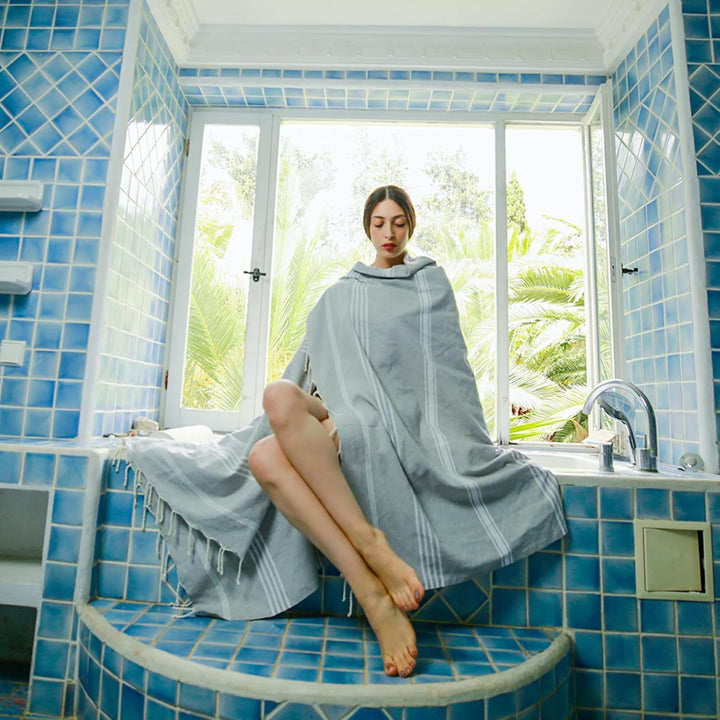 SOLTAKO Fouta Bali Premium XXL, Grau, 200/200cm Grau 200/200cm, Grau 200/200cm