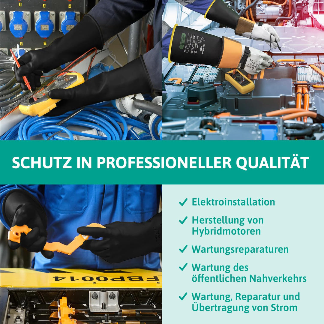 Ansell ActivArmr Elektriker-Schutzhandschuhe, Elektroschutz Klass 0 (1000V), Elektrisch Isolierende