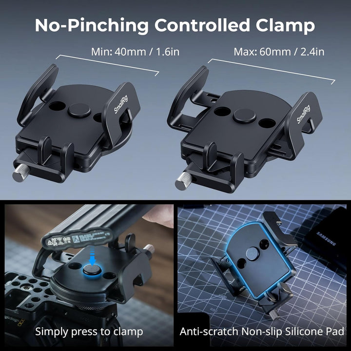 SMALLRIG Universal SSD Halterung mit Kabelklemme für Blitzschuh, 40–60 mm Klemmbreite, SSD-Halterung