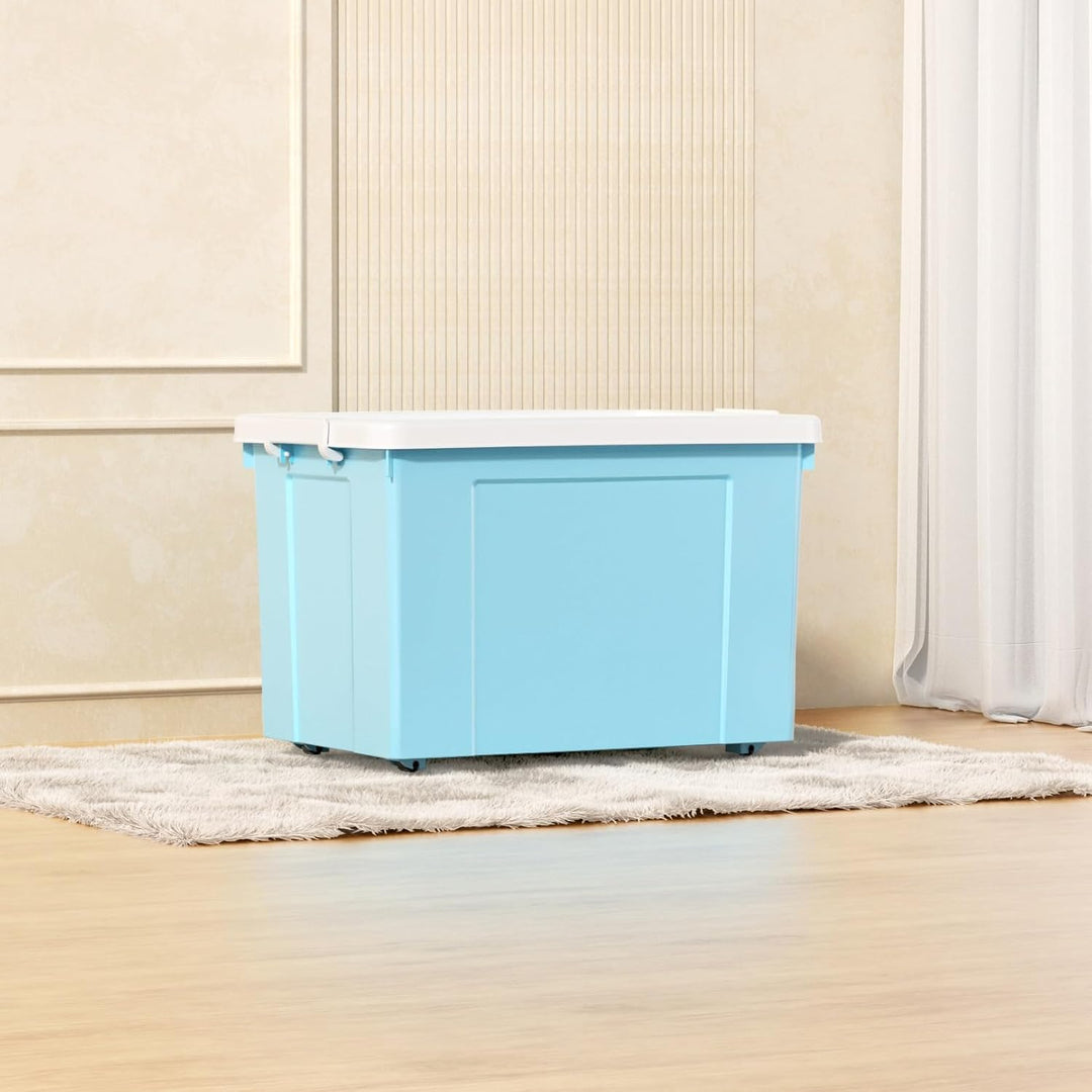 Cetomo 90 l x 6 Kunststoff-Aufbewahrungsbox, Tragetasche, Organisationsbehälter mit robustem Deckel
