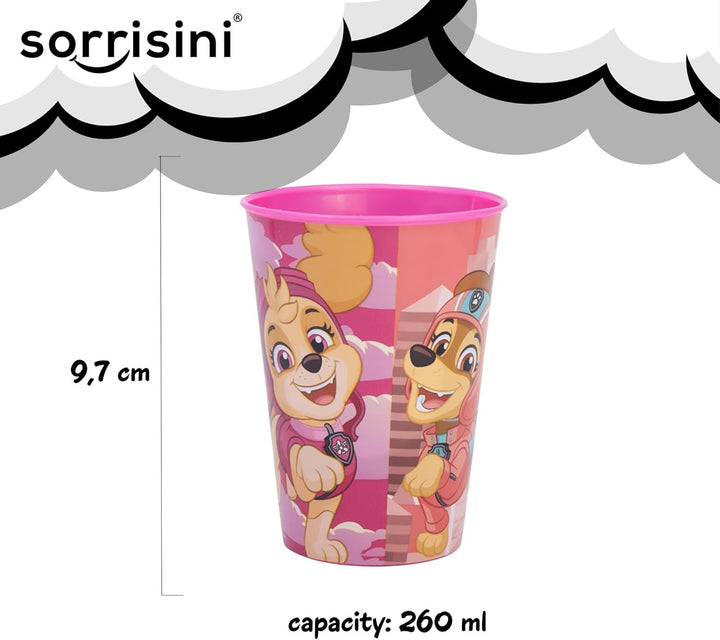 Sorrisini Kindergeschirr set Paw Patrol, Wiederverwendbares Babygeschirr Set, Kinder Essgeschirr, Mi