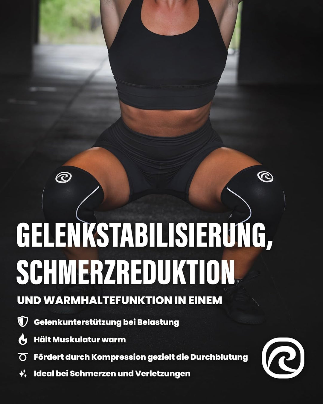 Rehband Kniebandage für Kraftsport &amp; Fitness - Kniebandage 7mm Neopren, flexibel &amp; rutschfest, Knee