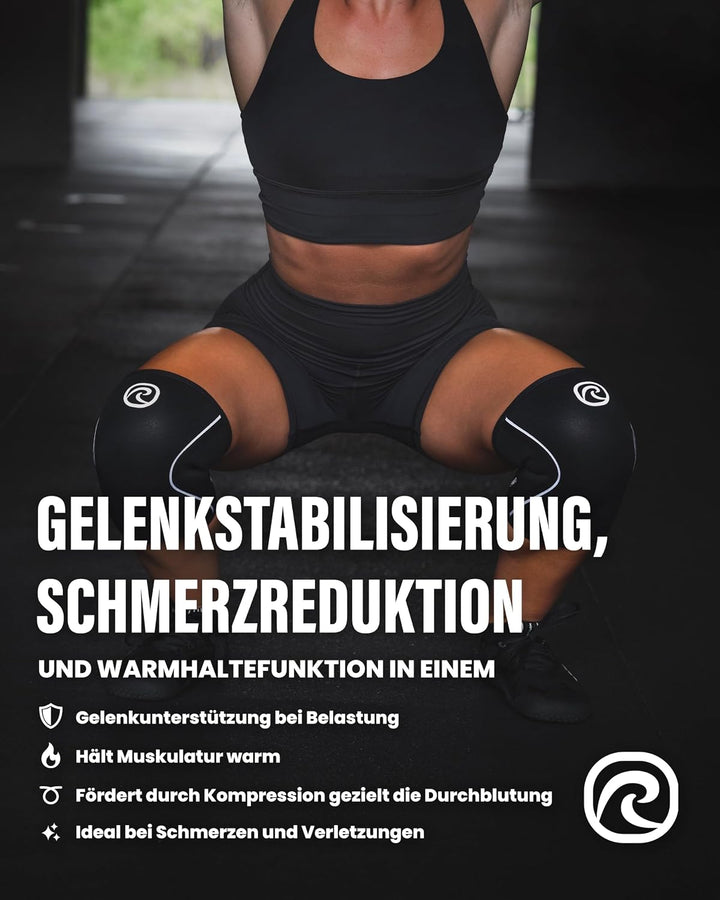 Rehband Kniebandage für Kraftsport &amp; Fitness - Kniebandage 7mm Neopren, flexibel &amp; rutschfest, Knee