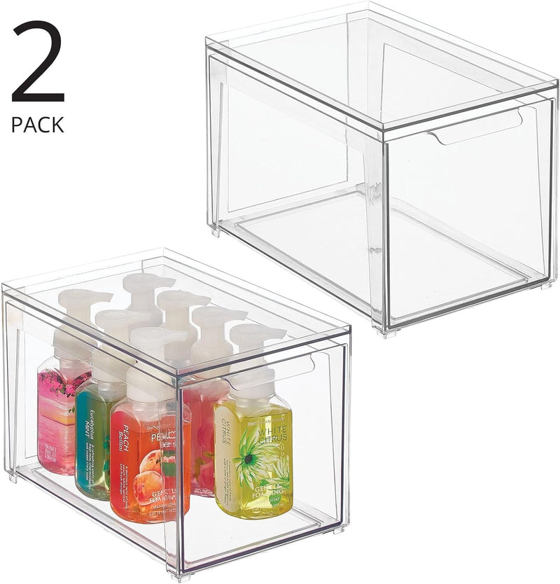 mDesign Kosmetikorganizer – stapelbare Schubladenbox aus Kunststoff – praktische Box zur Aufbewahrun