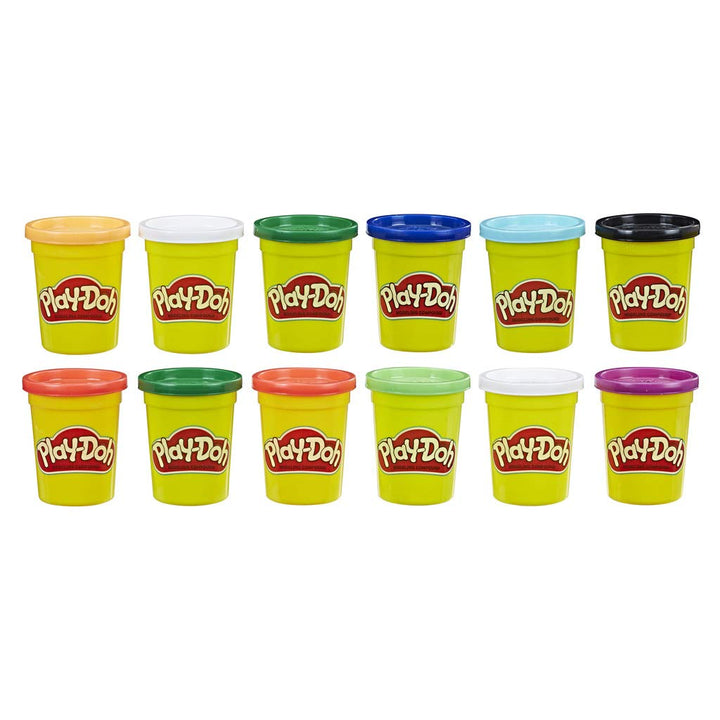 Play-Doh E4830F03 12er-Pack mit Spielknete in Grundfarben, 112g-Dosen in recycelbarer Verpackung, op