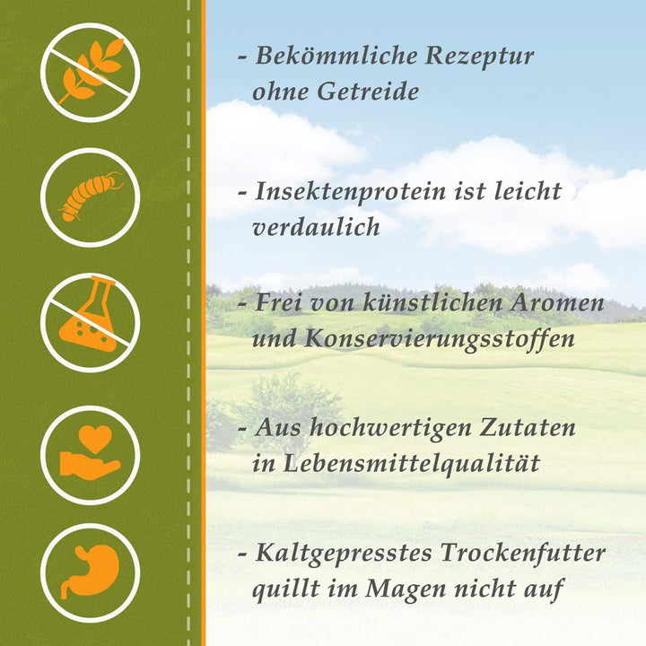 Bellfor Naturgut-Schmaus Hochwertiges Kaltgepresst Hypoallergenes Trockenfutter für Hunde mit Insekt