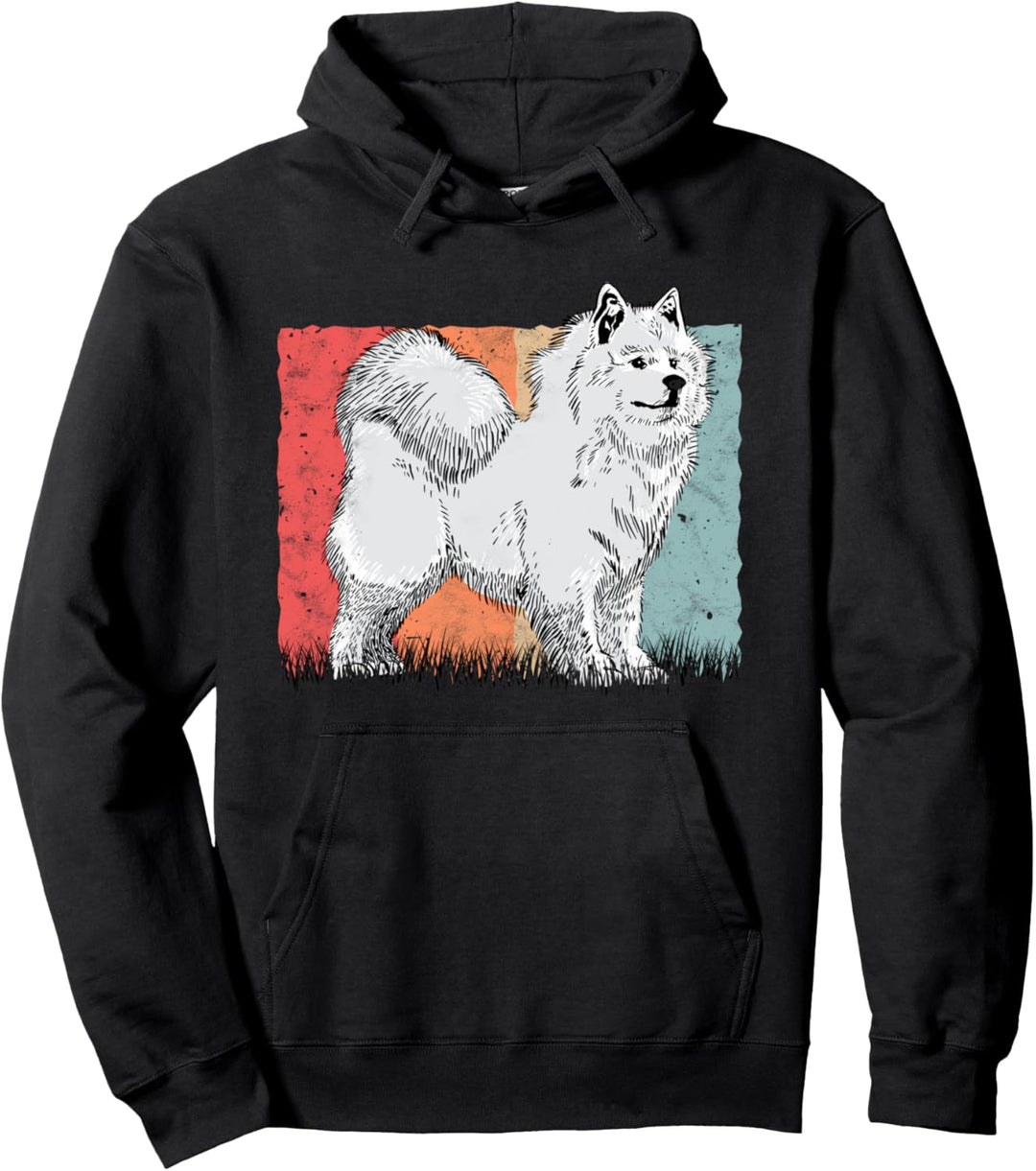 Samojede Retro Schlittenhund Vintage Samojeden Pullover Hoodie