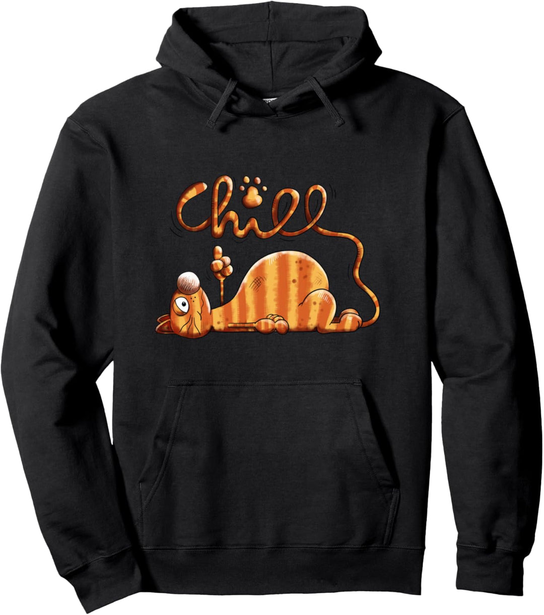 Chill Katze Tshirt Tiermotiv Katzenmotiv Katzendruck Spruch Pullover Hoodie